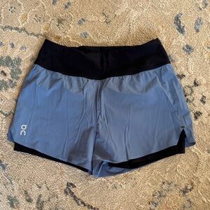 On Running Women's Athletic Shorts in Blue and Black